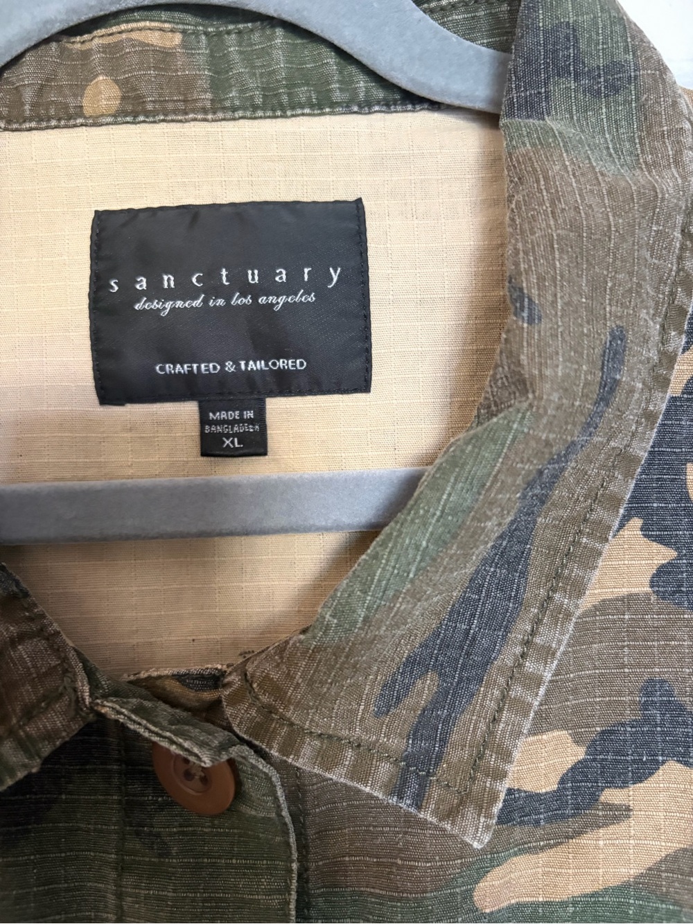 Sanctuary Clothing Camo Rip Stop Skater Jacket/Shirt Size XL - Picture 4 of 6